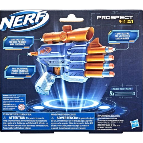 Hasbro Nerf Elite 2.0 Prospect Qs-4 Blaster, 8 Official Nerf Elite Darts, 4-Dart Blasting, Nonremovable Targeting Scope F4190 50
