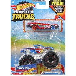Mattel Hot Wheel Όχημα Monster Trucks Με Αυτοκινητάκι Race Ace GRH81 / GYL88 887961975499