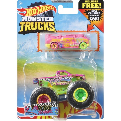 Mattel Hot Wheels Όχημα Monster Trucks Με Αυτοκινητάκι Torque Terror GRH81 / GYL89 887961975604