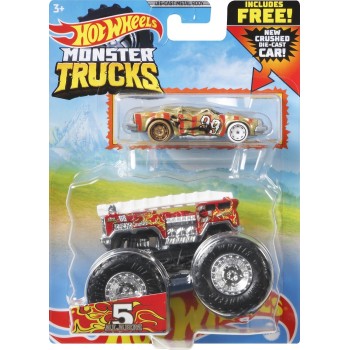 Mattel Hot Wheels Όχημα Monster Trucks Με Αυτοκινητάκι 5 Alarm GRH81 / GYL90 887961975543
