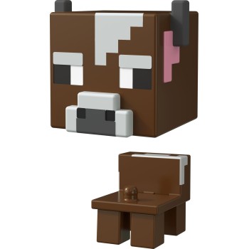 Mattel Minecraft - Mob Head Μινι Φιγουρες Cow HDV64 / HDV85 194735032723