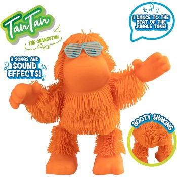 50 50 Games Jiggly Pets Kids Tan-Tan Μαλλιαροζωάκια Ουρακοτάγκος με Κίνηση και Ήχο 30 εκ. JP008R 8411936716705