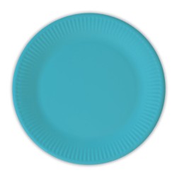 PROCOS set of 8 paper dishes, color: turquoise, diameter 20 cm, disposable, for birthday, decoration, parties 093528 52011849352