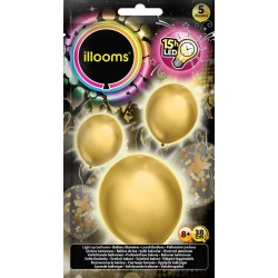 Giochi Preziosi Illooms Confetti 5 Φωτεινά Μπαλόνια σε Χρυσό LLM19000 8056379138518
