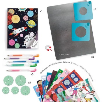 Djeco Design For Older Children - Drawing And Colouring Spirals - 10 Themes Block 08736 3070900087361