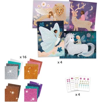 Djeco Construction Of A Mosaic With Glitter Unicorn 09426 3070900094260