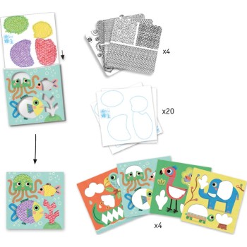 Djeco Design 3 To 6 Years - Colouring Patterns To Rub - Magalis Friends 08988 3070900089884