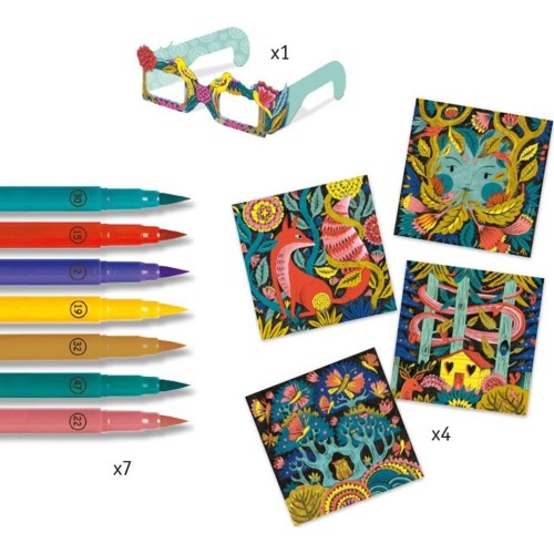 Djeco Design For Older Children - Felt Tips Fantasy Forest 3D 08652 3070900086524