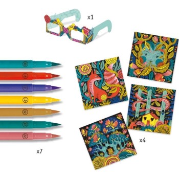 Djeco Design For Older Children - Felt Tips Fantasy Forest 3D 08652 3070900086524