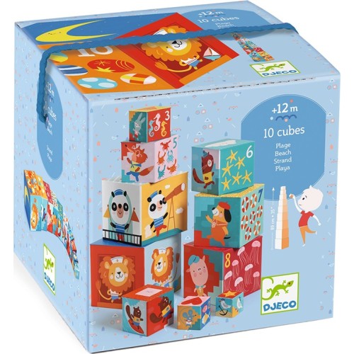 Djeco 10 Stacking - Numbering Animals On The Beach 86Cm.Height 08509 3070900085091