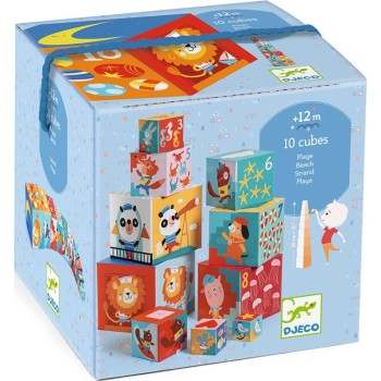 Djeco 10 Stacking - Numbering Animals On The Beach 86Cm.Height 08509 3070900085091