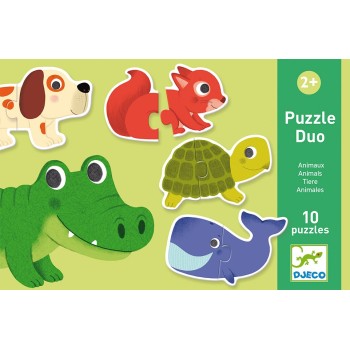 Djeco Educational Games - Puzzle Duo-Trio Animals 08147 3070900081475
