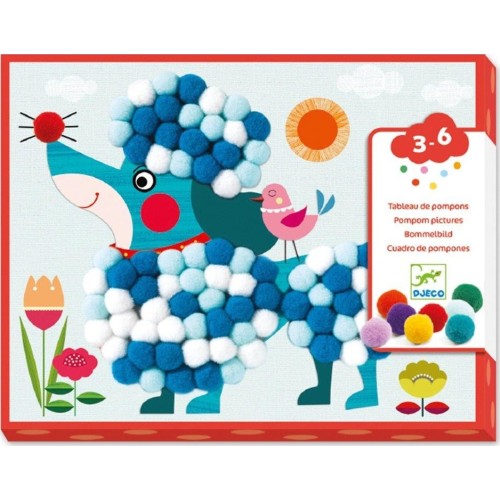 Djeco Κολάζ Με Πομ Πομ Σκυλάκι 09867 3070900098671