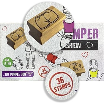 Purple Cow Toys Σετ Ξύλινες Στάμπες 36 Τεμ. Η Μόδα 33446 7290018133446