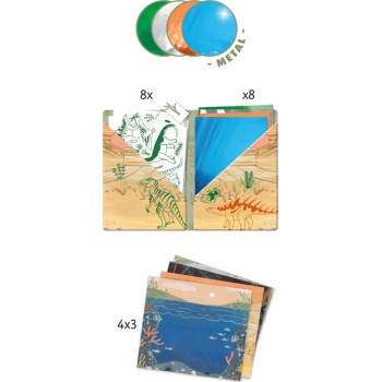 Djeco Design For Older Children - Artistic Patch Metal Collages - Dinosaurus 09463 3070900094635