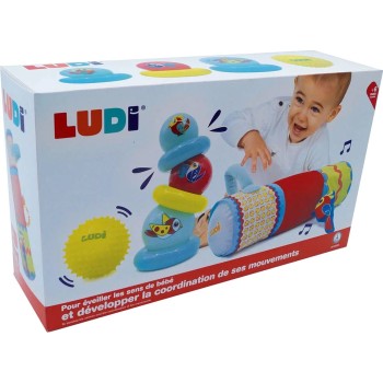 ludi Fabric Cylinder With Pyramid Balls 30002 3550833300022