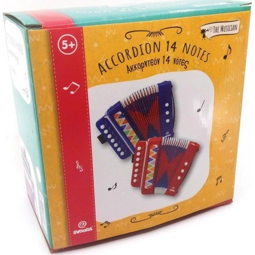 Svoora Red Accordion With 7 Keys (14 Notes) 10299 5208006102994