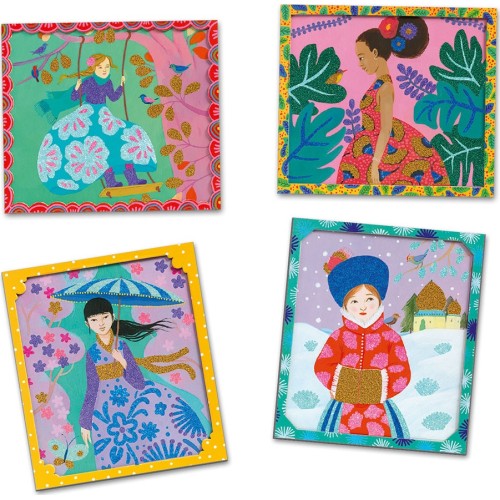 Djeco Design For Older Children - Collages Artistic Beads - Around The World 09474 3070900094741