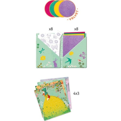 Djeco Design For Older Children - Artistic Patch Velvet Collages - Fair Maidens 09468 3070900094680