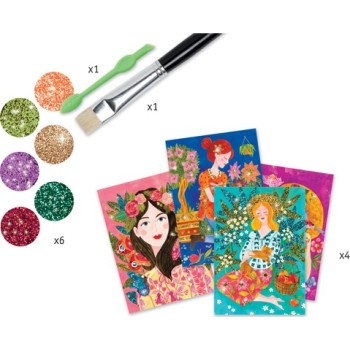 Djeco For Older Children - Glitter Board The Scent Of Flowers 09508 3070900095083