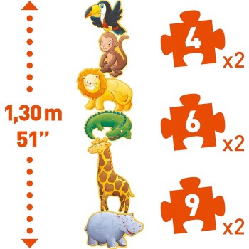 Djeco Παζλ Γίγας 1.30Μ. 4 6 9 Τεμ. Άγρια Ζώα 07114 3070900071148
