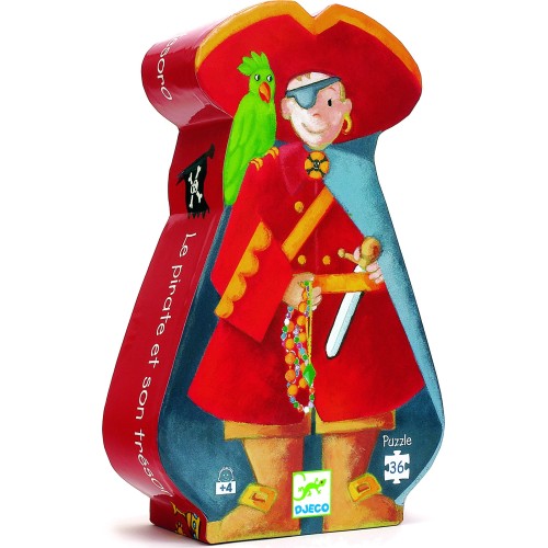 Djeco Silouhette Puzzles The Pirate And His Treasure - 36 Pcs 07220 3070900072206