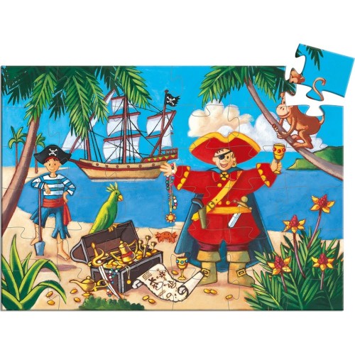 Djeco Silouhette Puzzles The Pirate And His Treasure - 36 Pcs 07220 3070900072206