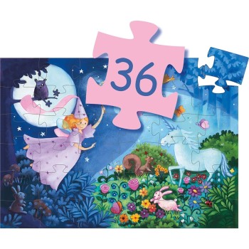 Djeco Silouhette Puzzles The Fairy And The Unicorn - 36 Pcs 07225 3070900072251