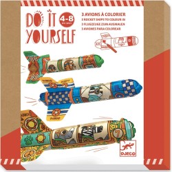 Djeco DIY Φτιάχνω Χρωματίζω Ρουκέτες 3Τεμ. 07948 3070900079489