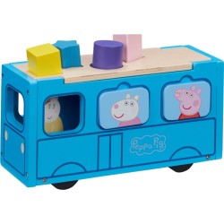 Giochi Preziosi Peppa Pig Ξύλινο Σχολικό Λεωφορείο Με Σχήματα PPC74000 8056379101956