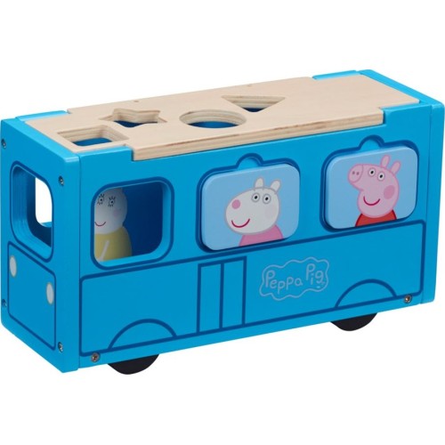 Giochi Preziosi Peppa Pig Ξύλινο Σχολικό Λεωφορείο Με Σχήματα PPC74000 8056379101956
