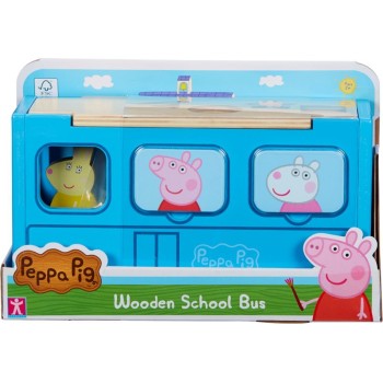 Giochi Preziosi Peppa Pig Ξύλινο Σχολικό Λεωφορείο Με Σχήματα PPC74000 8056379101956