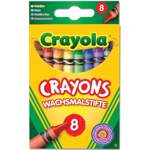 Crayola 8 Πολύχρωμες Κηρομπογιές 52-3008 5010065000087