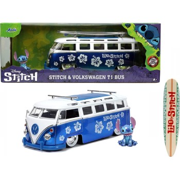 Jada Toys Stitch Φιγούρα με Volkswagen T1 Bus 1:24 Car As Seen On Film And Tv 253075000 4006333079542