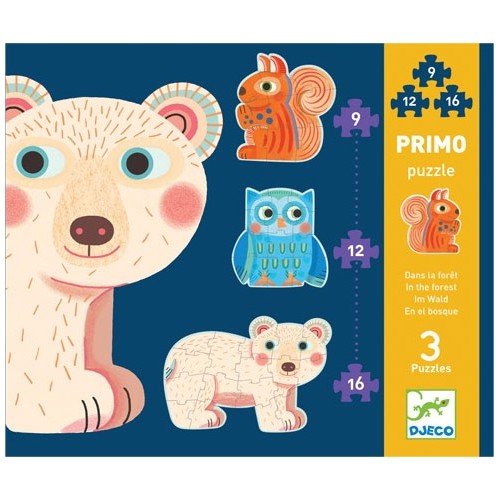 Djeco Silhouette Puzzle - Primo Dans La Foret 9,12,16Pcs 07143 3070900071438