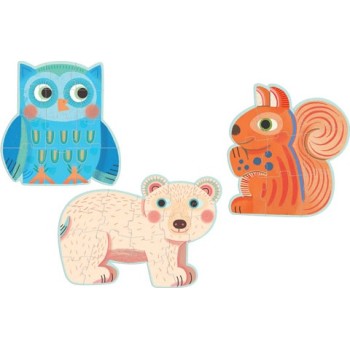 Djeco Silhouette Puzzle - Primo Dans La Foret 9,12,16Pcs 07143 3070900071438
