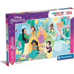 Clementoni Παιδικό Παζλ Super Color Glitter Πριγκίπισσες 104 Τμχ 1210-20346 8005125203468