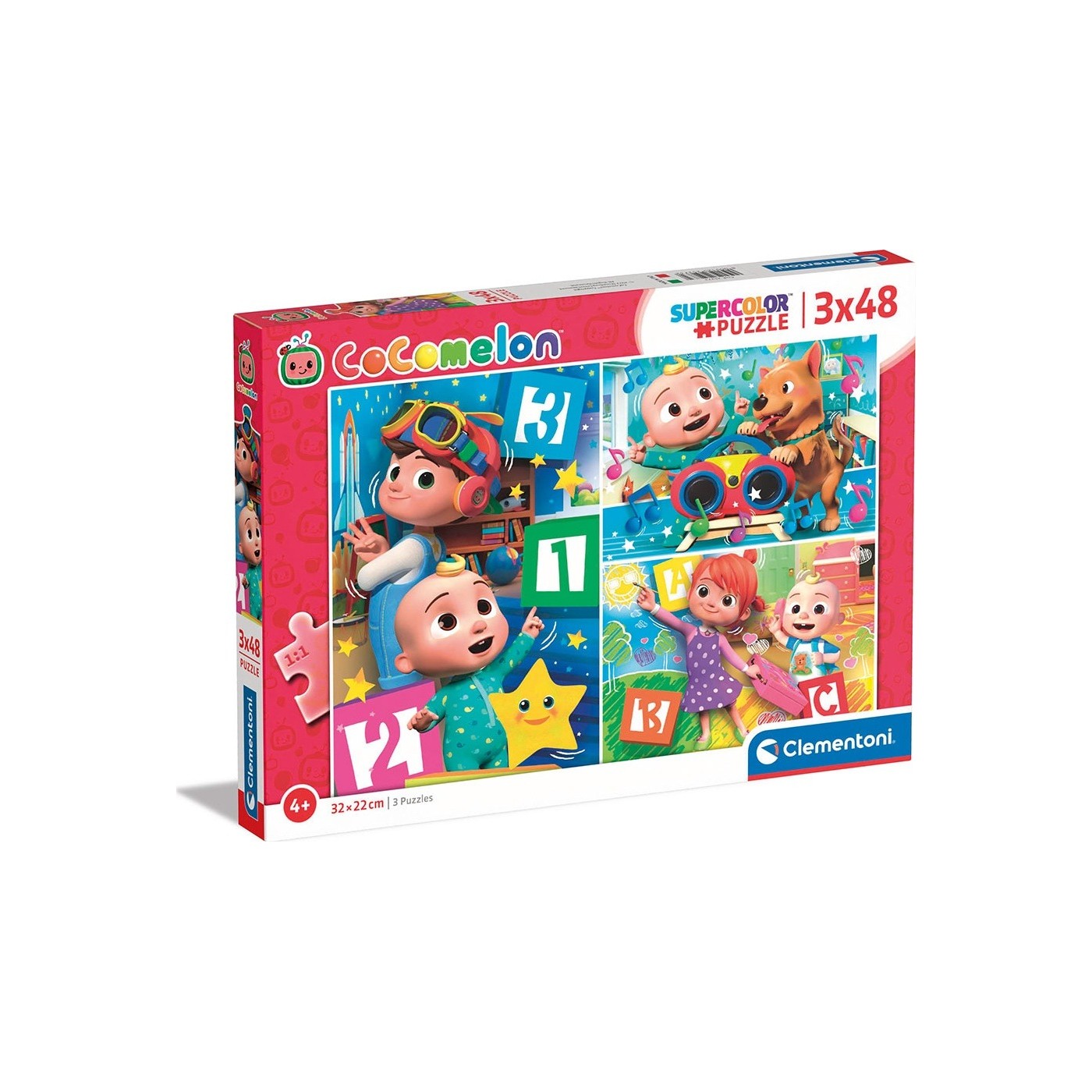 Clementoni Kids Puzzle Super Color Cocomelon 3X48 Pcs 1200-25273 | Toys ...