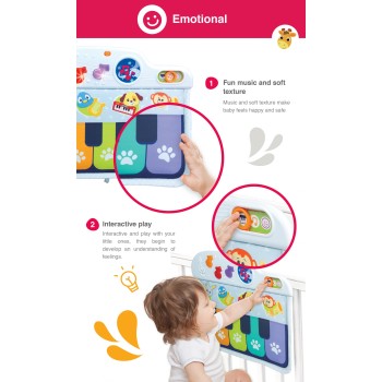 WinFun Μαλακό Πιανάκι Με Ζωάκια Animal Friends Crib Piano 403284 5204275032840