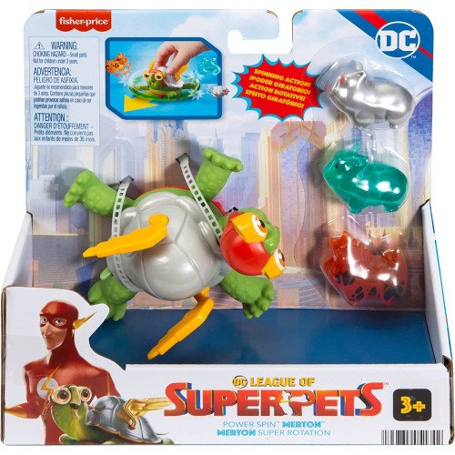 Mattel DC League of Super-pets Power Spin Merton the Turtle Figure set With Accessories HGL08 / HGL10 194735051342