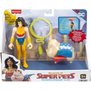 Mattel DC League of Super-pets Wonder Woman and PB, set 2 Φιγούρες με Αξεσουάρ HGL01 / HGL04 194735051298