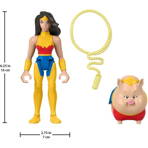 Mattel DC League of Super-pets Wonder Woman and PB, set 2 Φιγούρες με Αξεσουάρ HGL01 / HGL04 194735051298