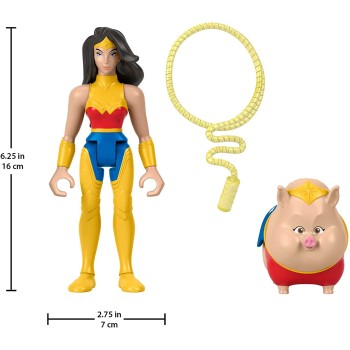 Mattel DC League of Super-pets Wonder Woman and PB, set 2 Poseable Figures With Accessory HGL01 / HGL04 194735051298