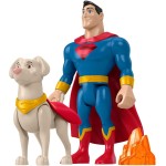 Mattel DC League of Super-pets Superman and Krypto, set 2 Poseable Figures With Accessory HGL01 / HGL02 194735051212