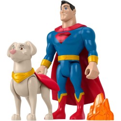 Mattel DC League of Super-pets Superman and Krypto, set 2 Poseable Figures With Accessory HGL01 / HGL02 194735051212