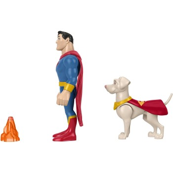 Mattel DC League of Super-pets Superman and Krypto, set 2 Poseable Figures With Accessory HGL01 / HGL02 194735051212