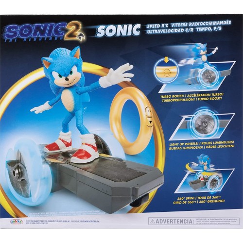 JAKKS PACIFIC Sonic The Hedgehog 2 Sonic Speed RC Vehicle, Includes 15Cm Sonic Figure JPA40924 192995409248