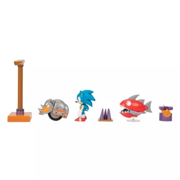JAKKS PACIFIC Sonic The Hedgehog Διόραμα με 3 Φιγούρες 6.5εκ Sonic, Rhinobot και Chopper  JPA41442 192995414426