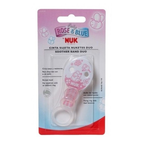 NUK Αλυσίδα Πιπίλας DUO Baby Roz 10750591 4008600147848
