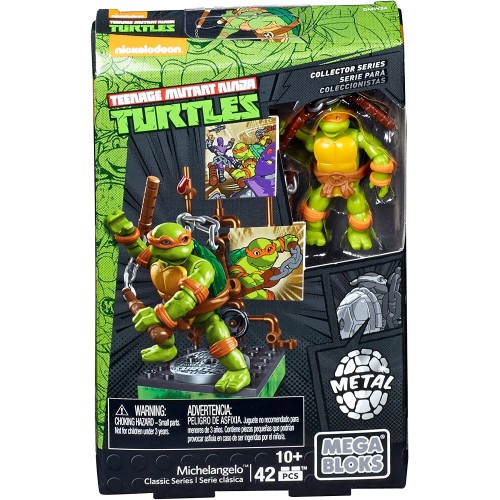 MEGA Teenage Mutant Ninja Turtles Collectors 1987 Classic Michaelangelo Figure DMW21 887961289060